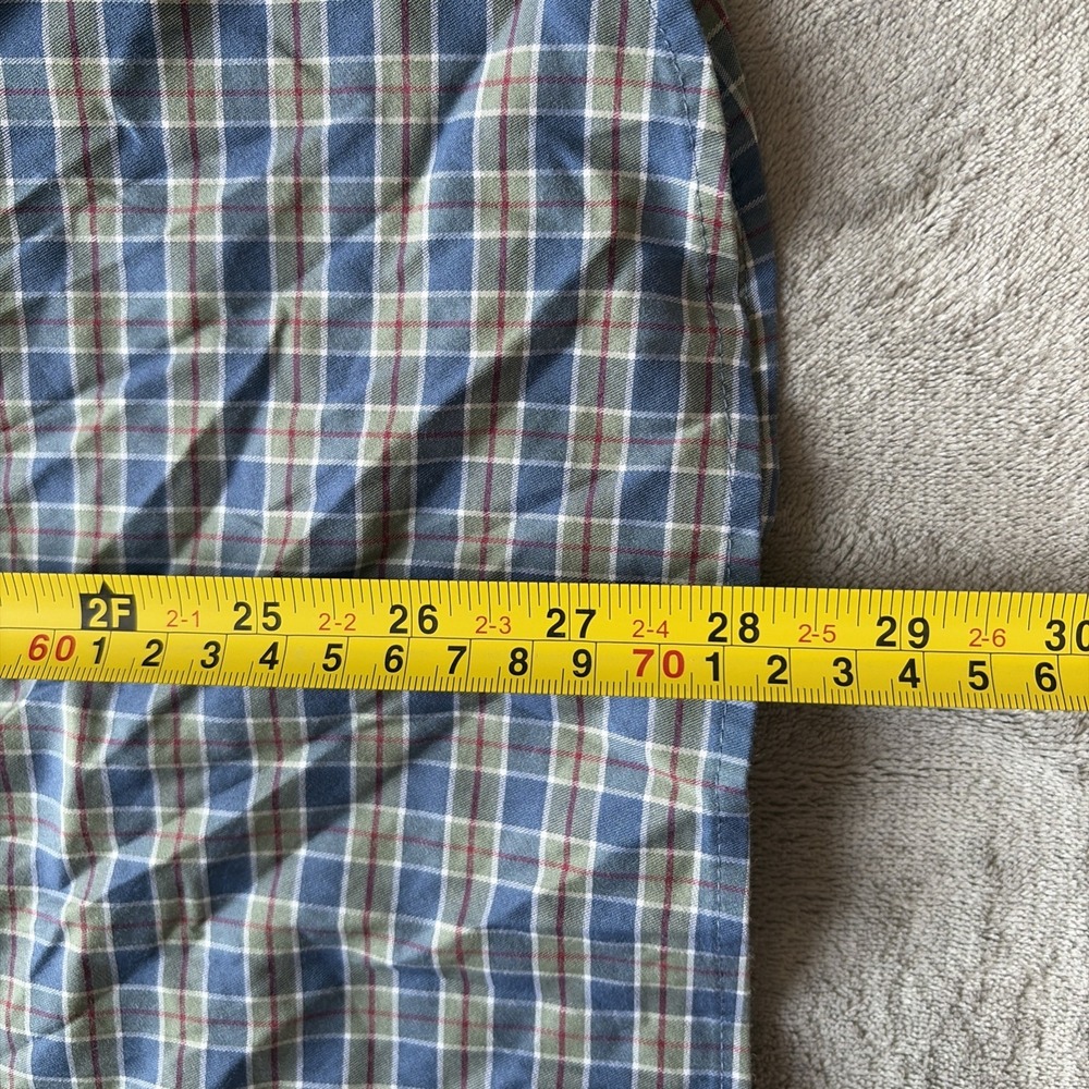 Vineyard Vines Shirt Mens Medium Blue Green Gingham On-The-Go Performance brrr - Picture 4 of 4